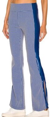 Koral Katylyn Redford Lapis Blue White Gingham High Rise Flare Pants size S